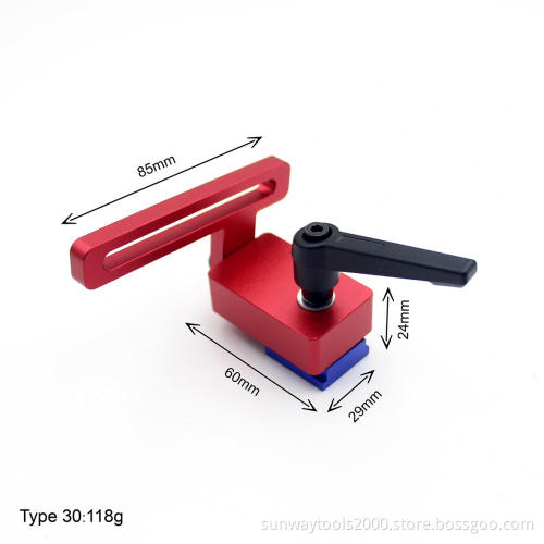 30/45 Type Miter Track Stop for T-Slot T-tracks